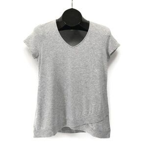 J. Jill Pure Jill V-Neck Top Women's Small Gray Stretch Knit Pima Cotton Casual